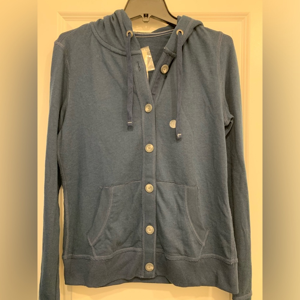 NWT Aeropostale Navy Sweater, Hoodie w/drawstg, Kangaroo Style Pocket, Buttondwn